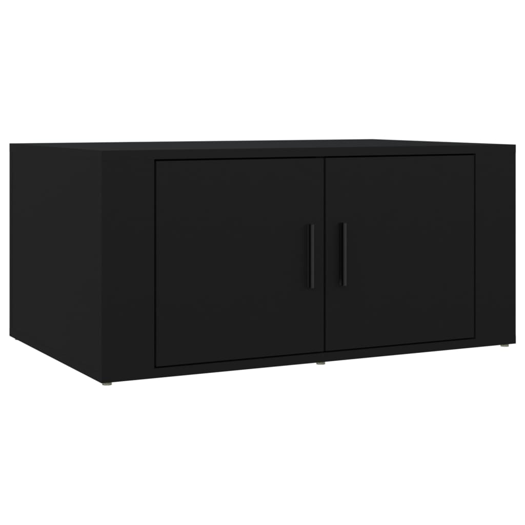 fekete szerelt fa dohányzóasztal 80 x 50 x 36 cm