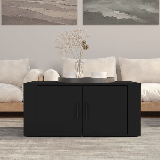fekete szerelt fa dohányzóasztal 80 x 50 x 36 cm