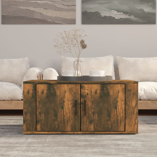 füstös tölgy színű szerelt fa dohányzóasztal 80 x 50 x 36 cm