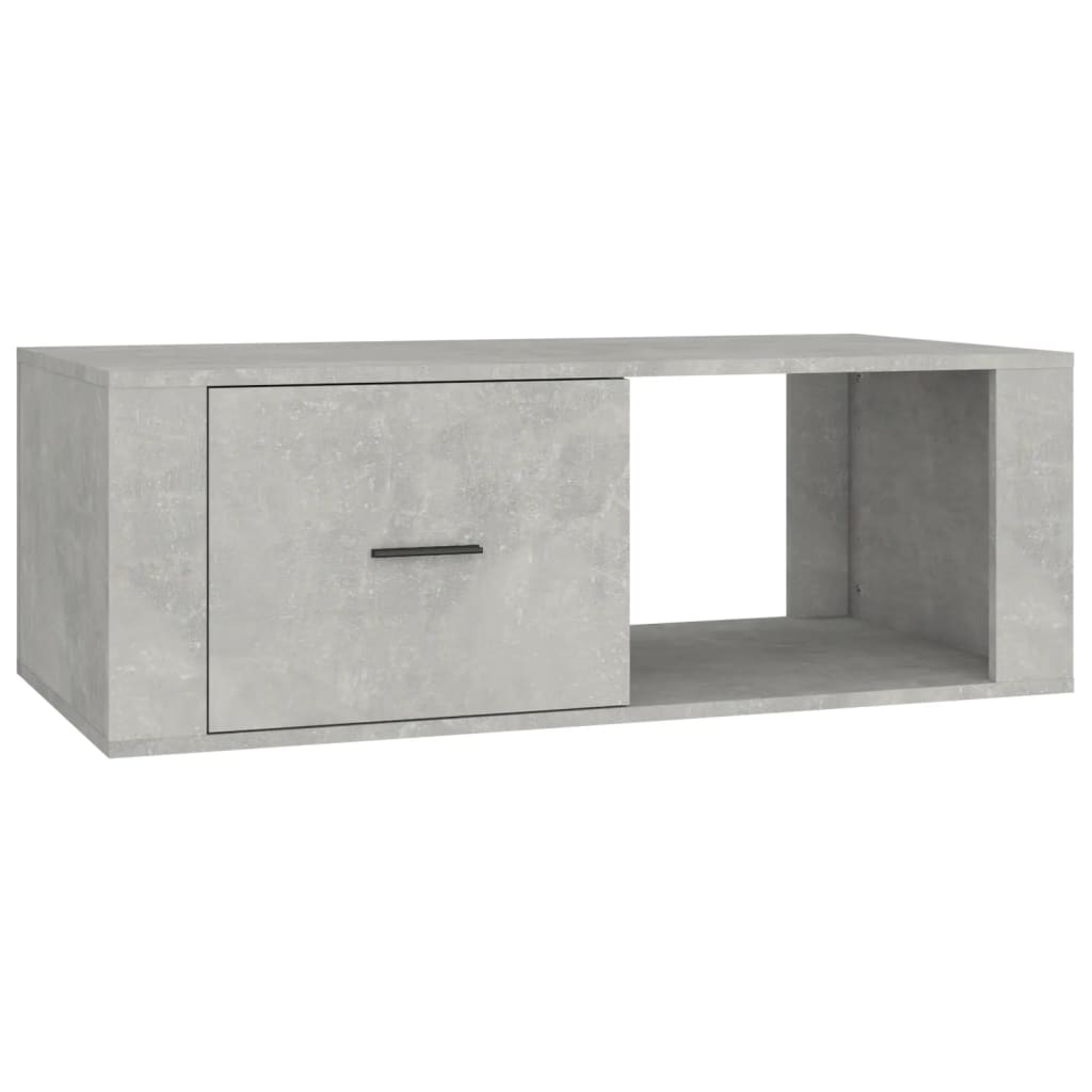 betonszürke szerelt fa dohányzóasztal 100x50,5x35 cm
