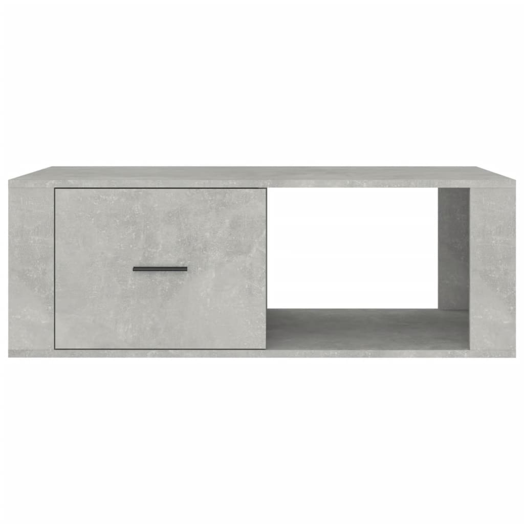 betonszürke szerelt fa dohányzóasztal 100x50,5x35 cm