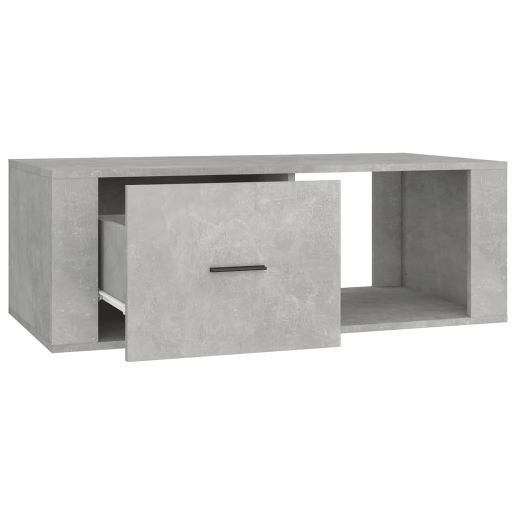 betonszürke szerelt fa dohányzóasztal 100x50,5x35 cm