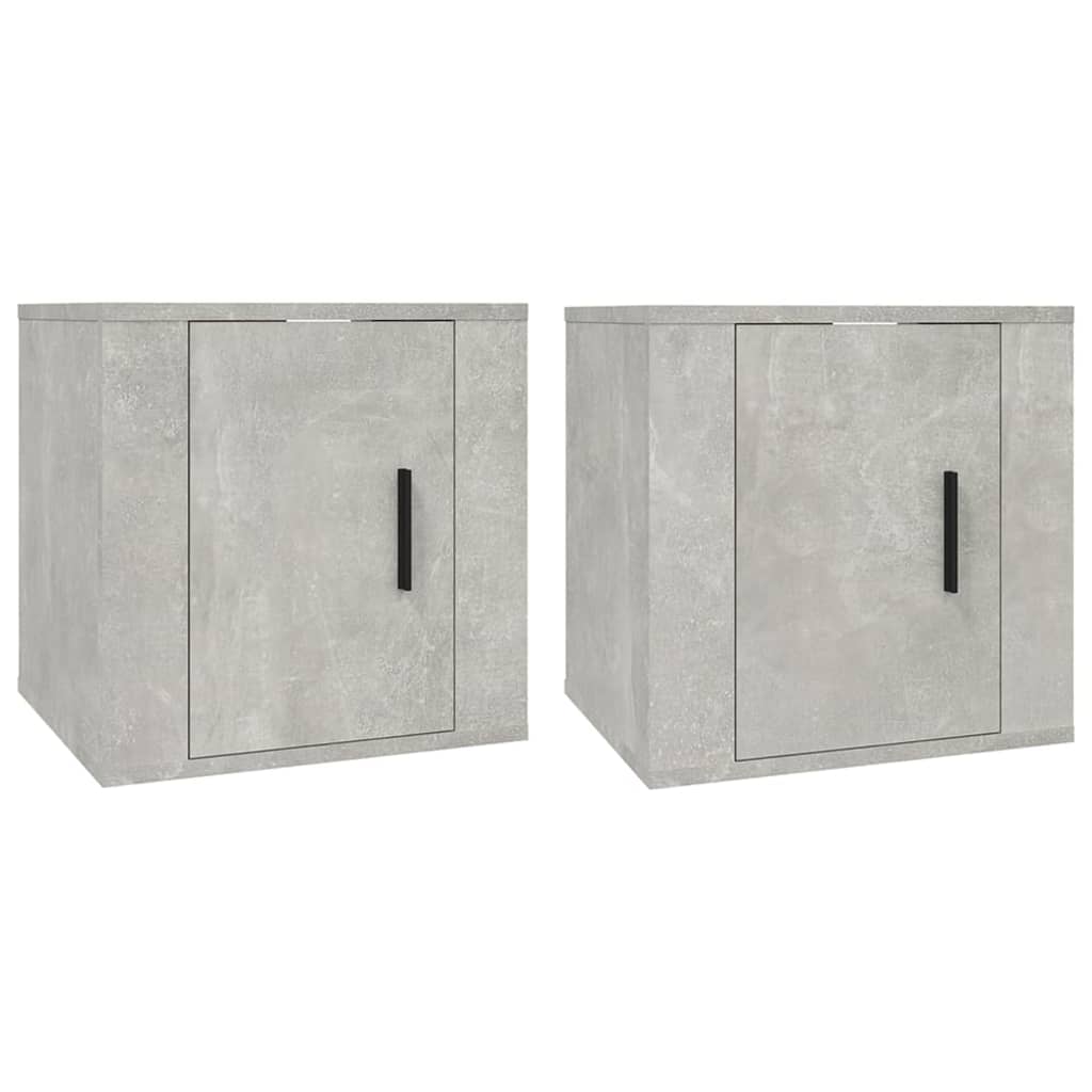 2 db betonszürke fali TV-szekrény 40x34,5x40 cm