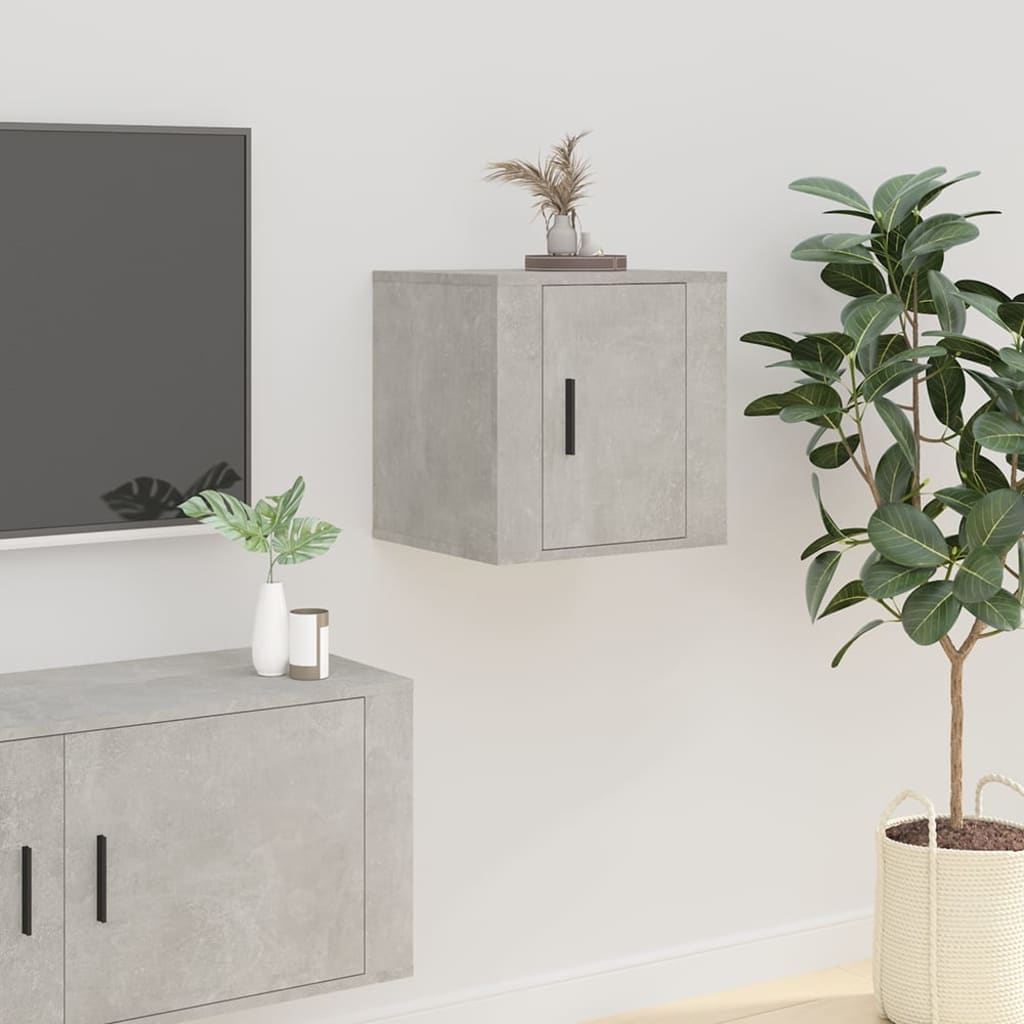 2 db betonszürke fali TV-szekrény 40x34,5x40 cm