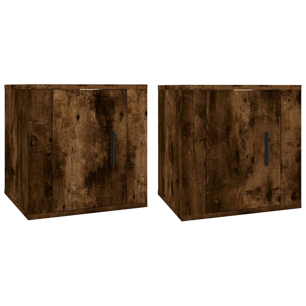 2 db füstös tölgy falra szerelhető TV-szekrény 40x34,5x40 cm