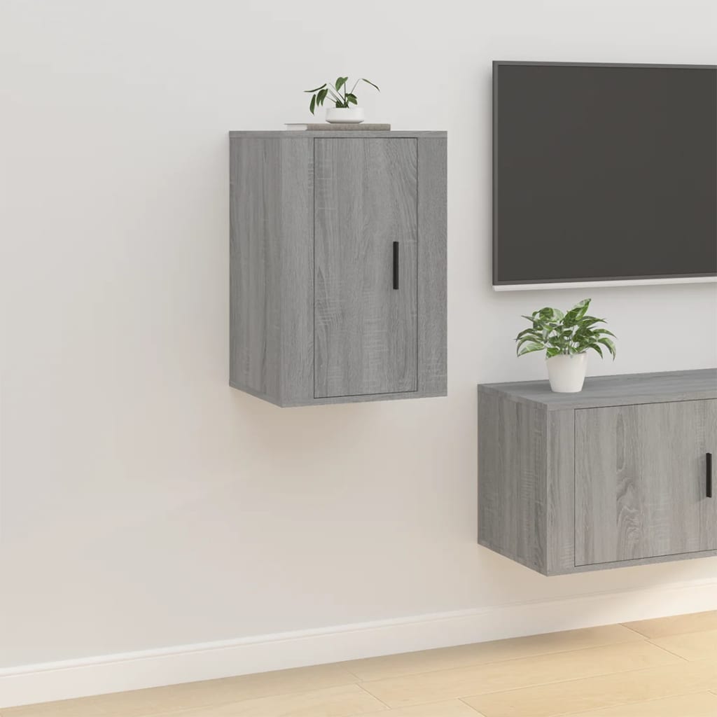2 db szürke sonoma falra szerelhető TV-szekrény 40x34,5x60 cm