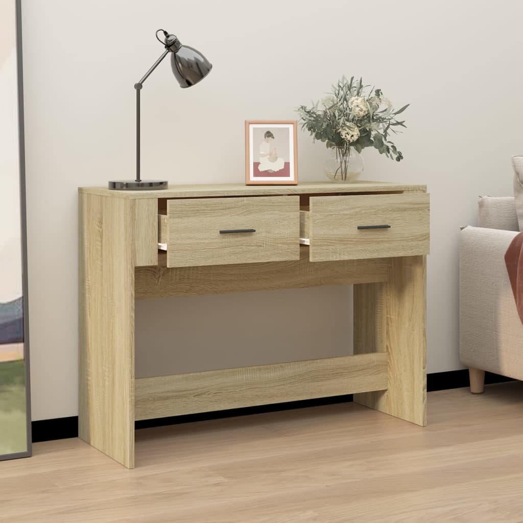 sonoma tölgy színű szerelt fa dohányzóasztal 100 x 39 x 75 cm