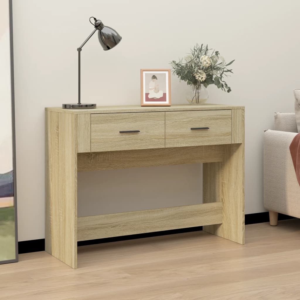 sonoma tölgy színű szerelt fa dohányzóasztal 100 x 39 x 75 cm