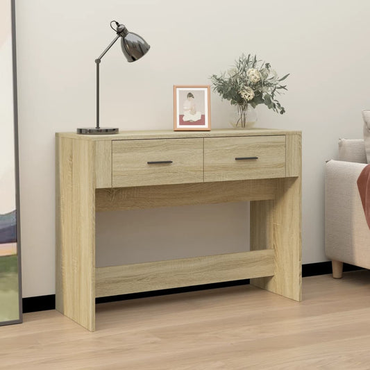 sonoma tölgy színű szerelt fa dohányzóasztal 100 x 39 x 75 cm