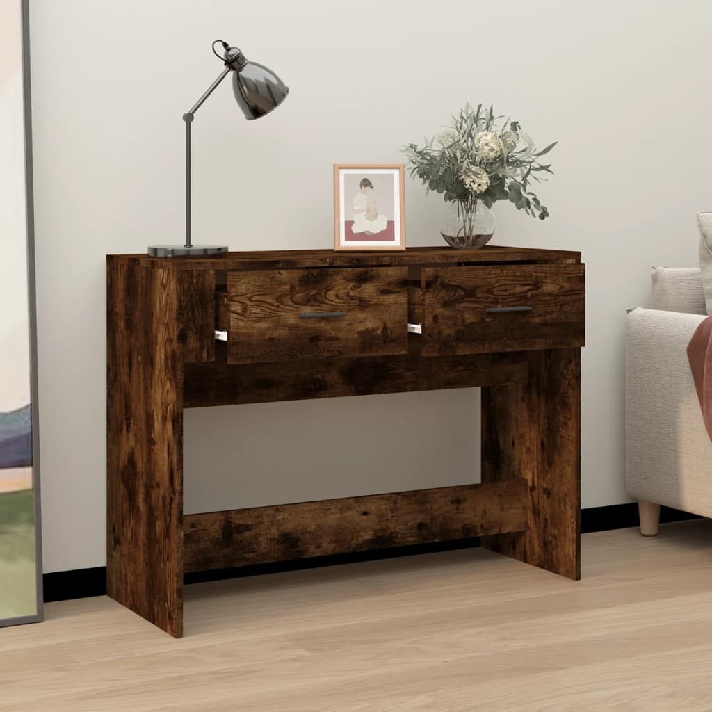 füstös tölgy színű szerelt fa tálalóasztal 100 x 39 x 75 cm
