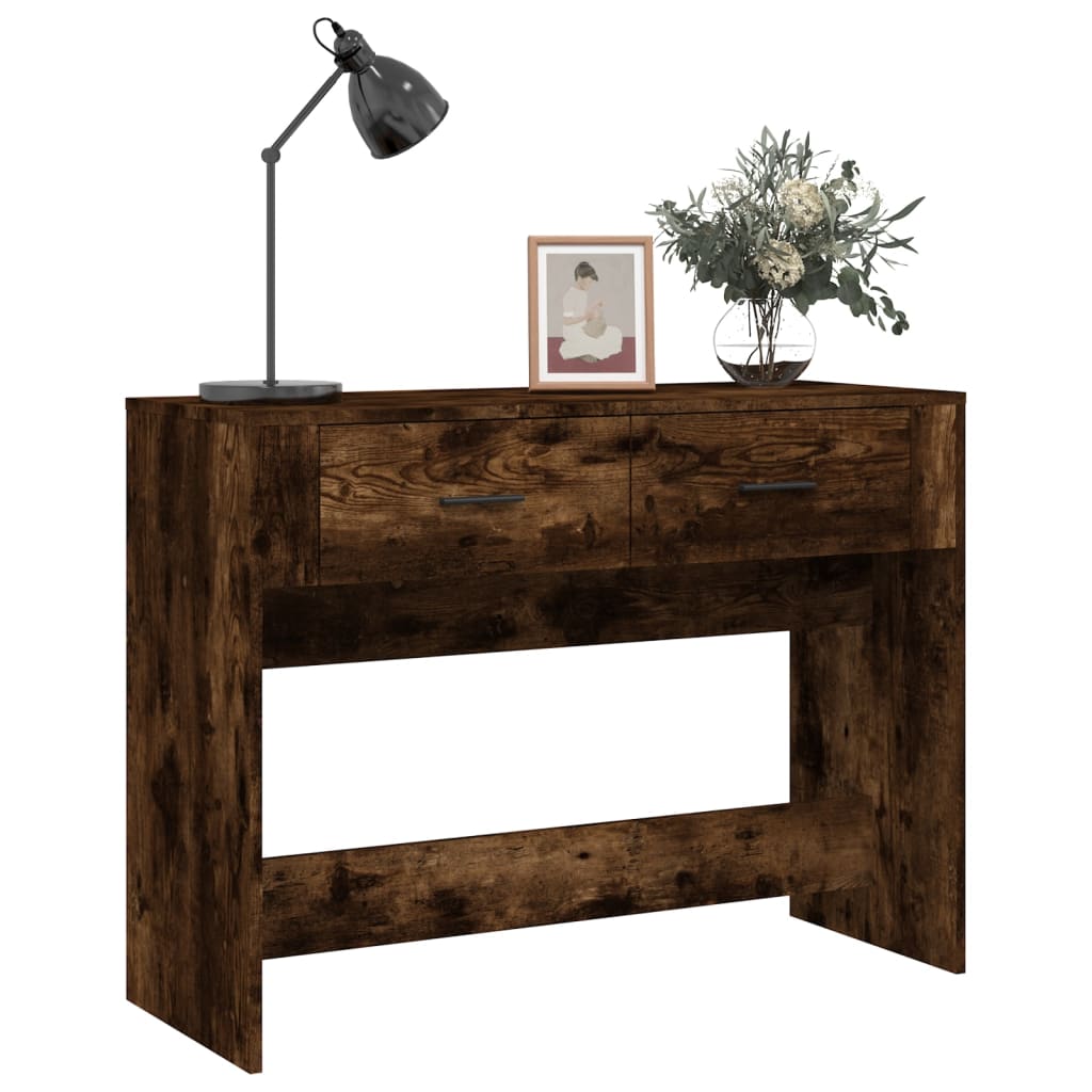 füstös tölgy színű szerelt fa tálalóasztal 100 x 39 x 75 cm