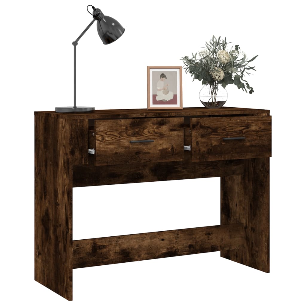 füstös tölgy színű szerelt fa tálalóasztal 100 x 39 x 75 cm