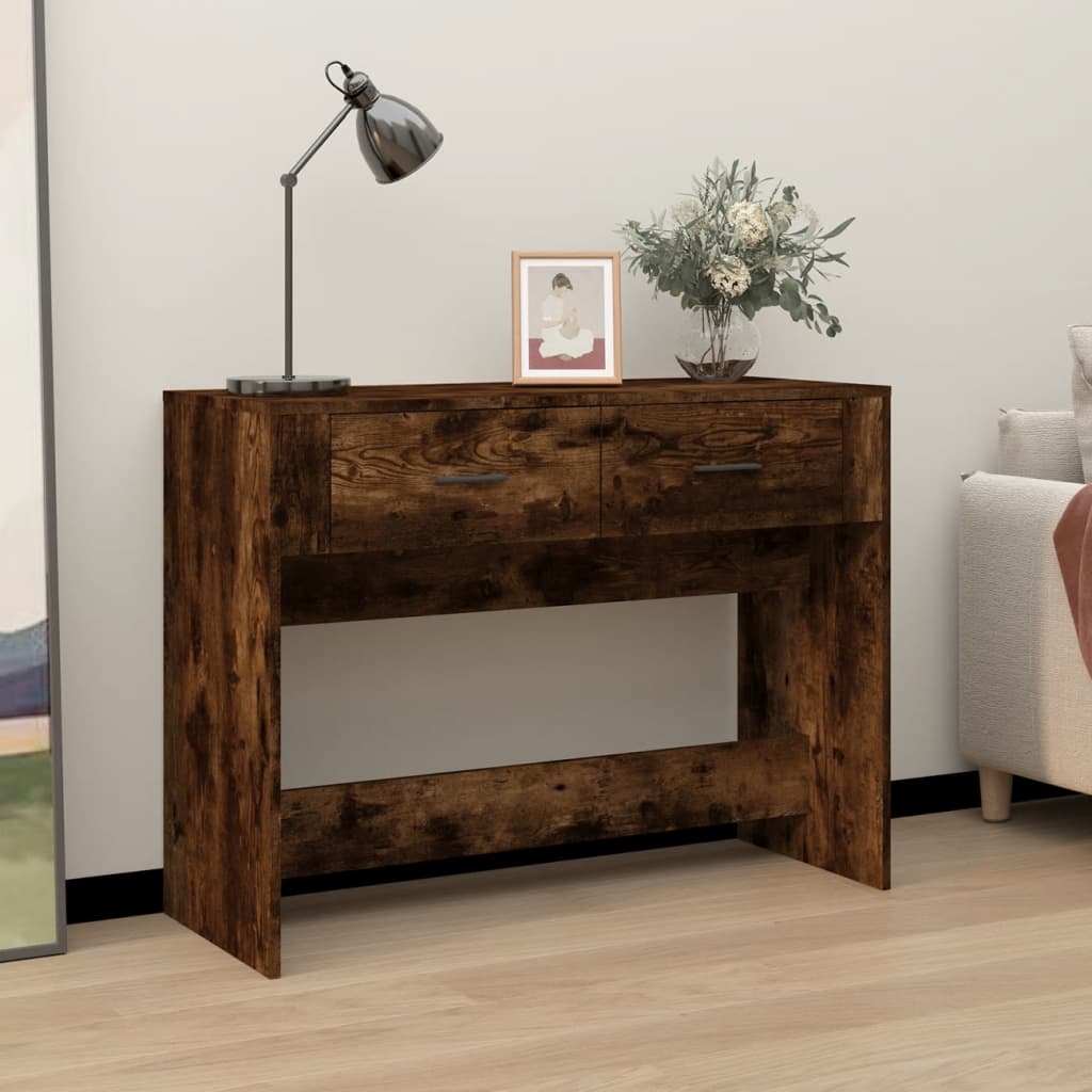füstös tölgy színű szerelt fa tálalóasztal 100 x 39 x 75 cm