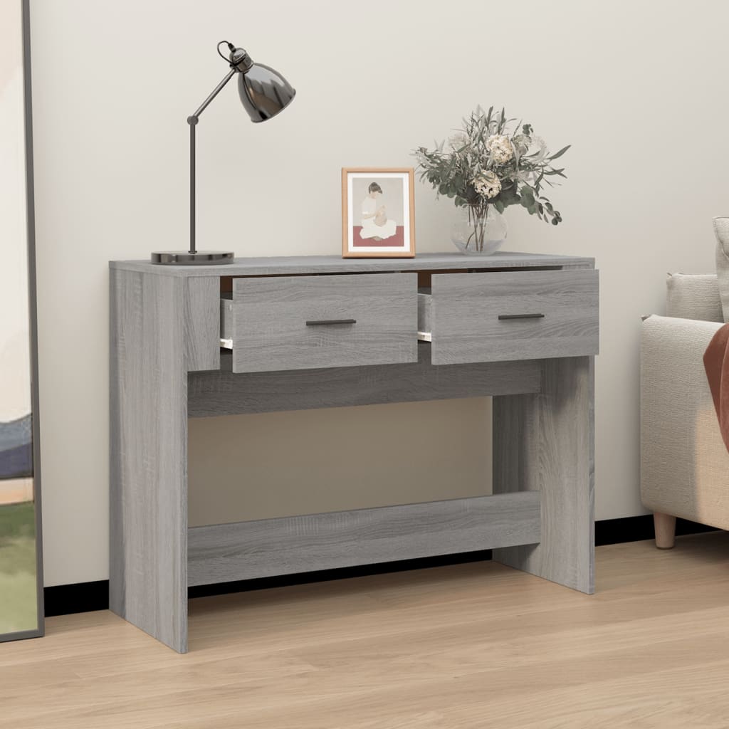 szürke sonoma színű szerelt fa tálalóasztal 100 x 39 x 75 cm