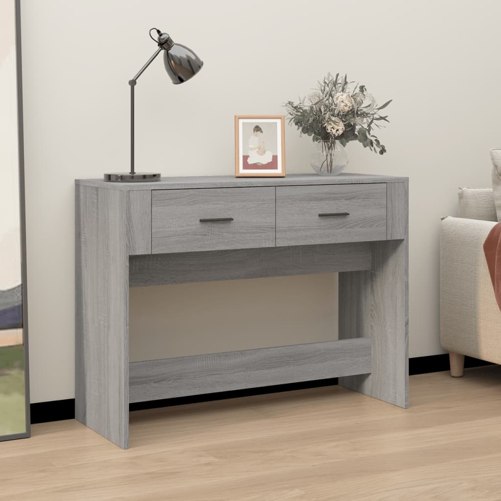 szürke sonoma színű szerelt fa tálalóasztal 100 x 39 x 75 cm