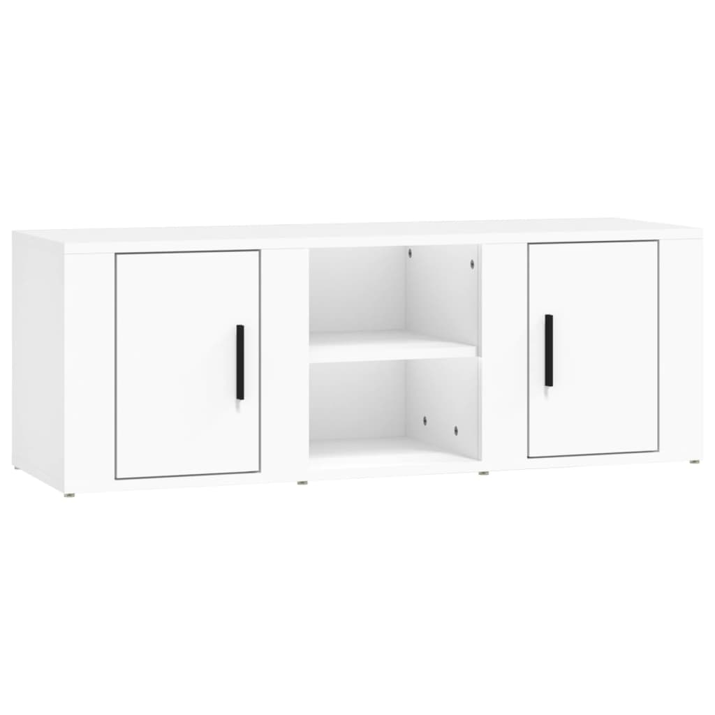 fehér szerelt fa TV-szekrény 100x31,5x35 cm