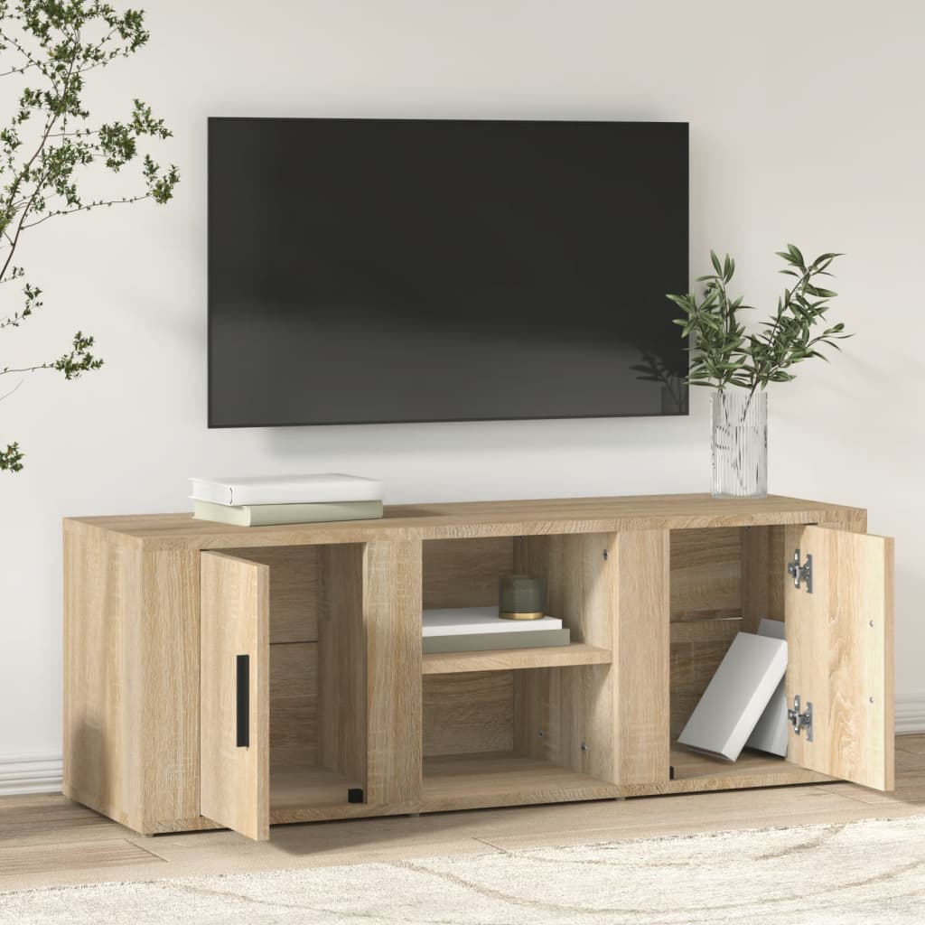 sonoma tölgyszínű szerelt fa TV-szekrény 100x31,5x35 cm