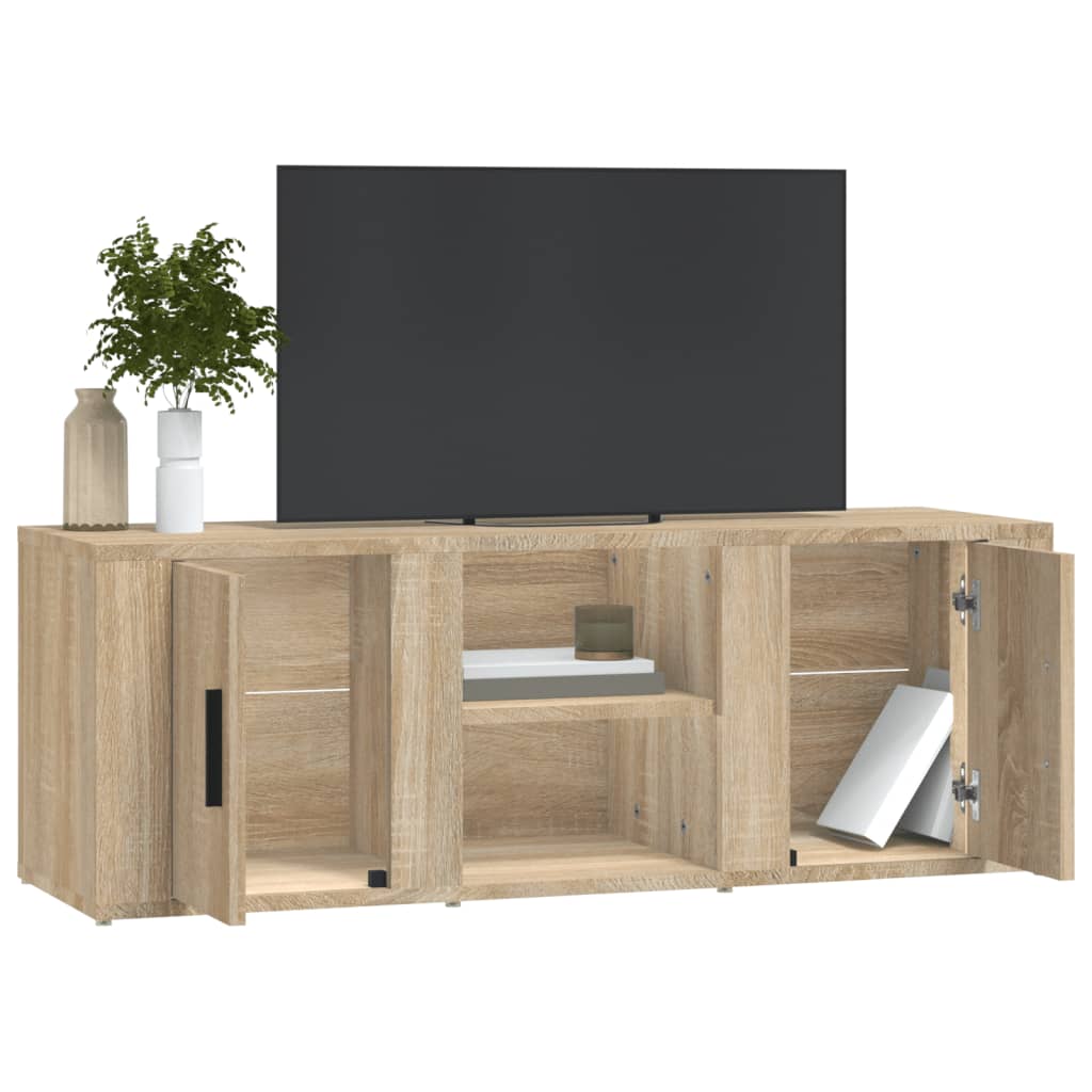 sonoma tölgyszínű szerelt fa TV-szekrény 100x31,5x35 cm