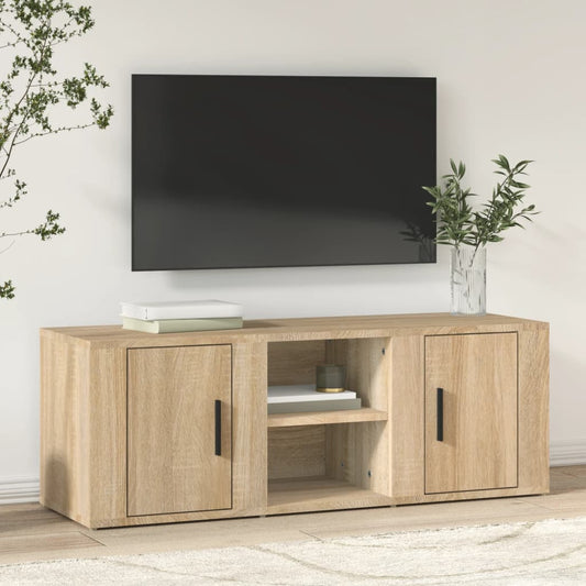 sonoma tölgyszínű szerelt fa TV-szekrény 100x31,5x35 cm