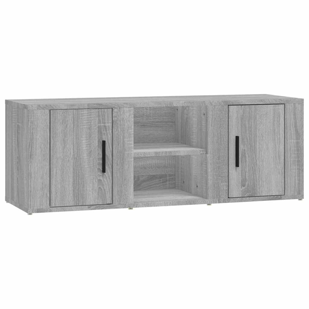 szürke sonoma színű szerelt fa TV-szekrény 100x31,5x35 cm