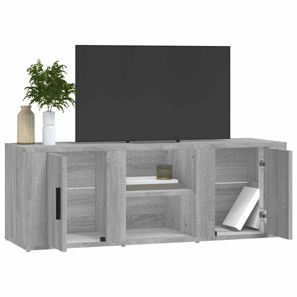 szürke sonoma színű szerelt fa TV-szekrény 100x31,5x35 cm