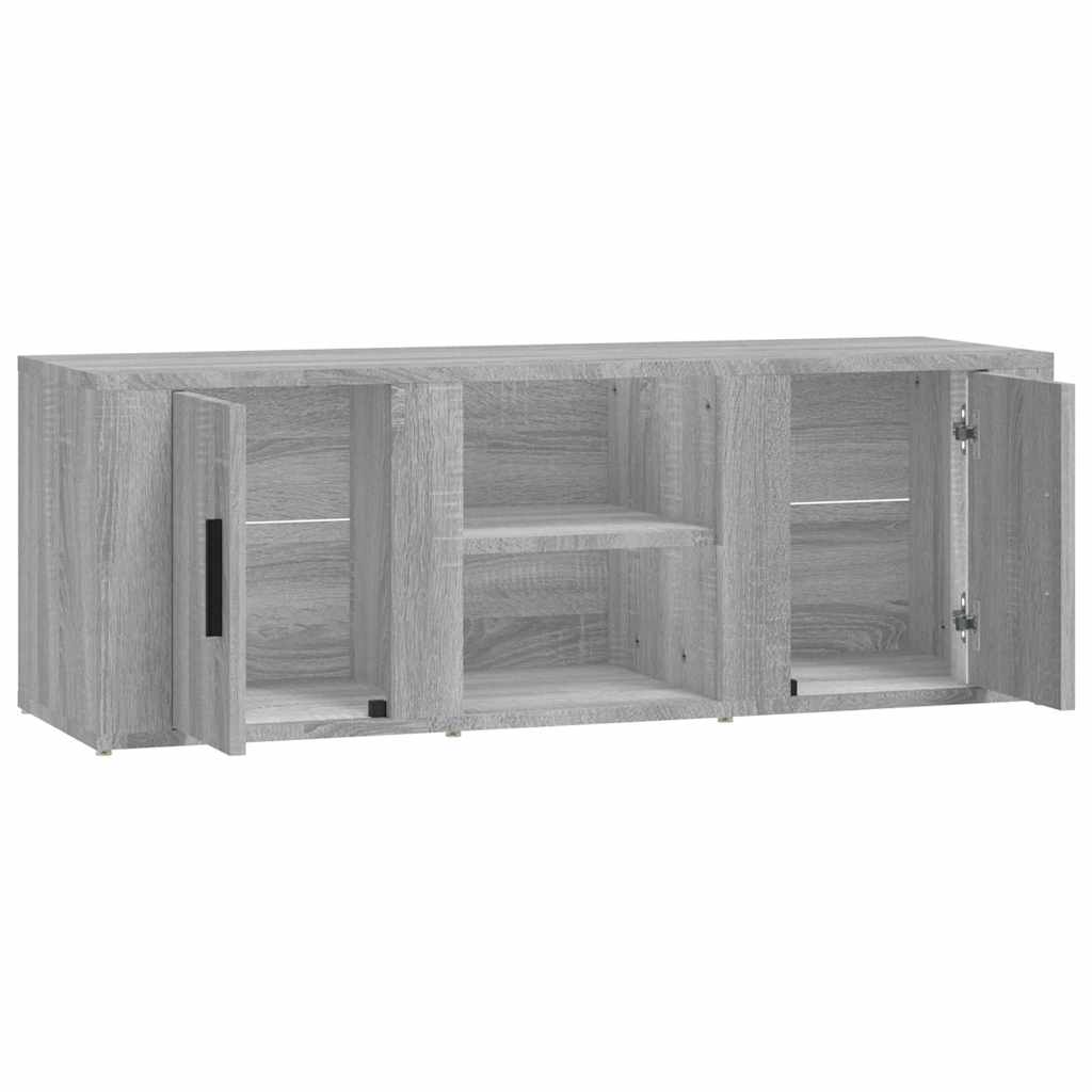 szürke sonoma színű szerelt fa TV-szekrény 100x31,5x35 cm