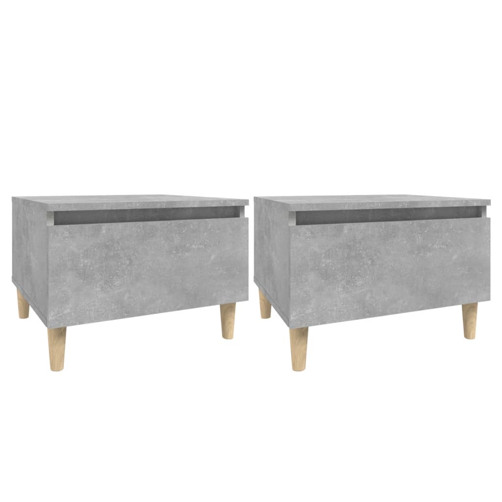 2 db betonszürke szerelt fa kisasztal 50x 46 x 35 cm