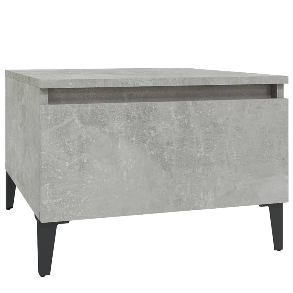 betonszürke szerelt fa dohányzóasztal 90x49x45 cm