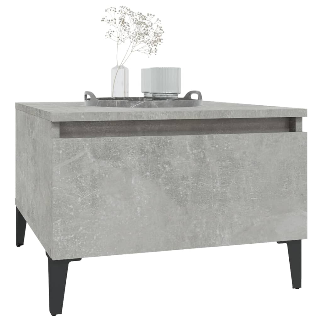 betonszürke szerelt fa dohányzóasztal 90x49x45 cm