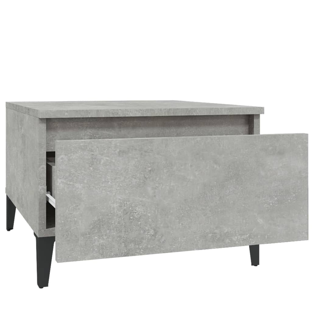 betonszürke szerelt fa dohányzóasztal 90x49x45 cm