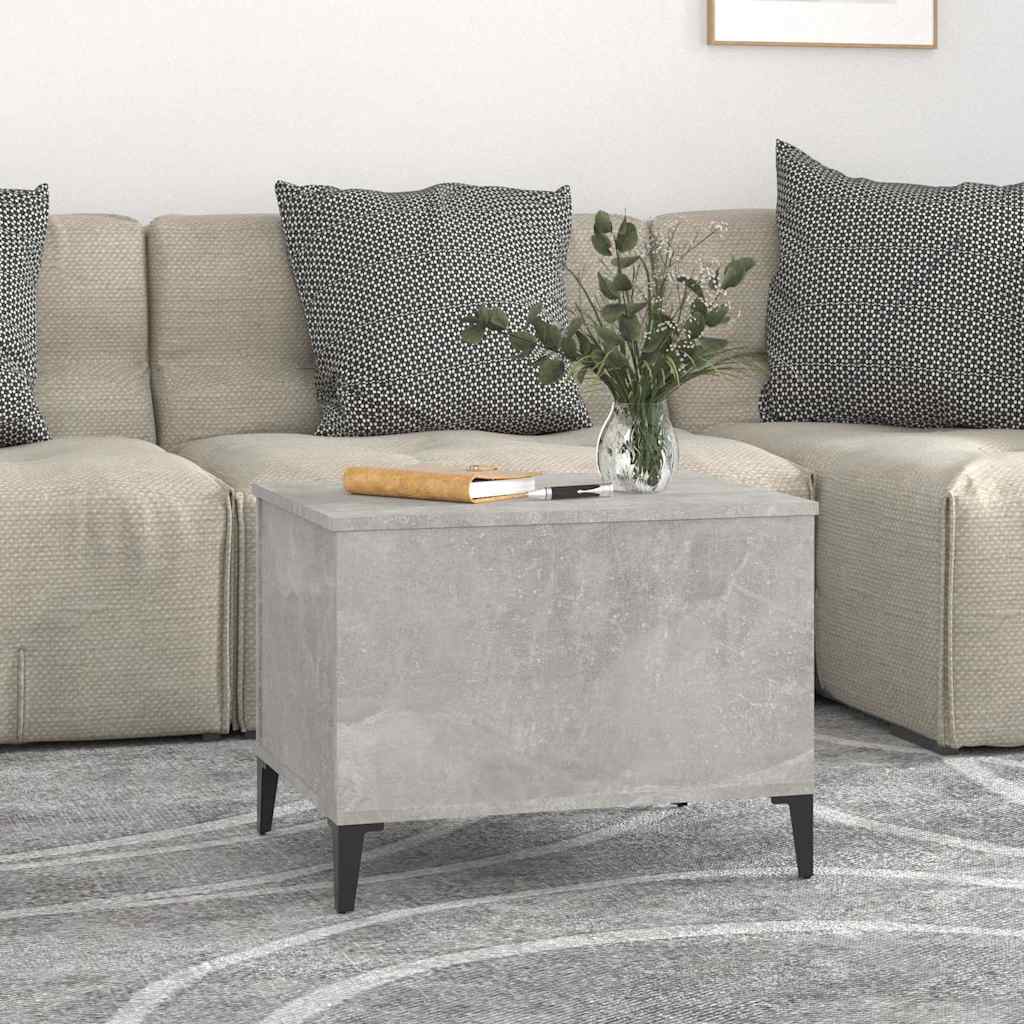 betonszürke szerelt fa dohányzóasztal 60 x 44,5 x 45 cm