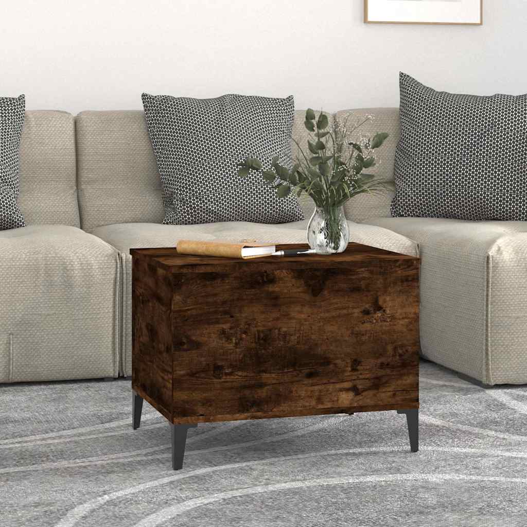 füstös tölgy színű szerelt fa dohányzóasztal 60x44,5x45 cm
