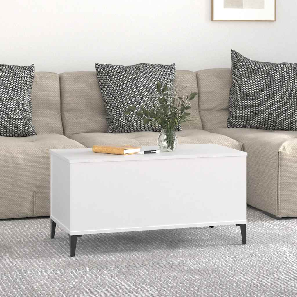 fehér szerelt fa dohányzóasztal 90x44,5x45 cm
