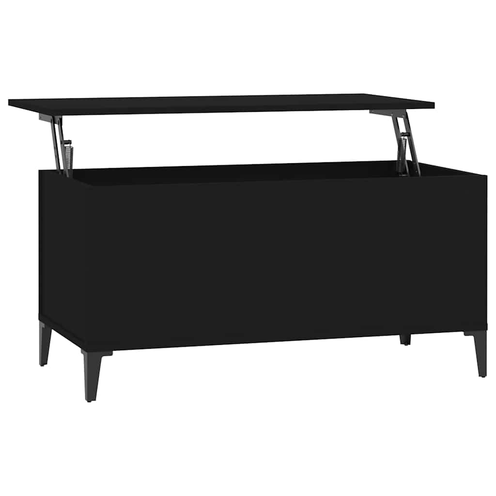 fekete szerelt fa dohányzóasztal 90x44,5x45 cm