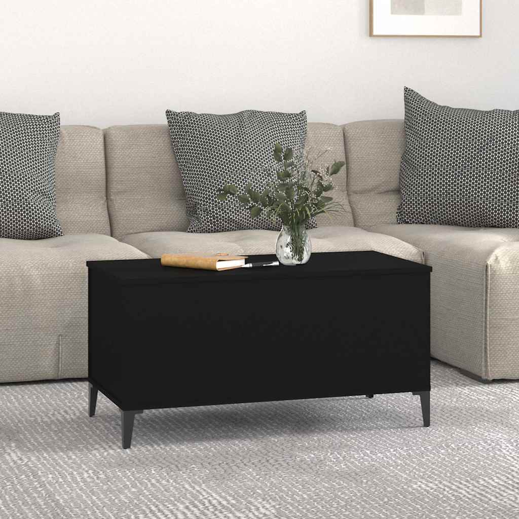 fekete szerelt fa dohányzóasztal 90x44,5x45 cm
