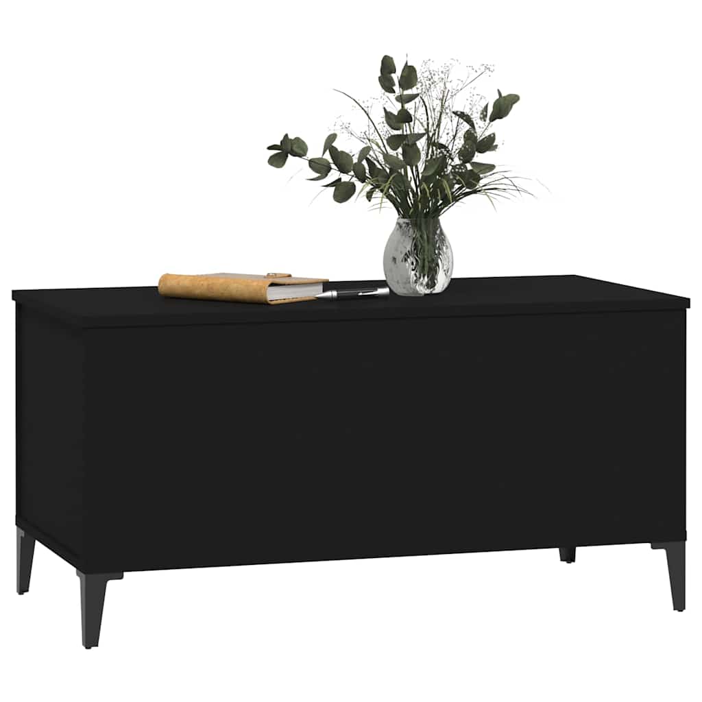 fekete szerelt fa dohányzóasztal 90x44,5x45 cm