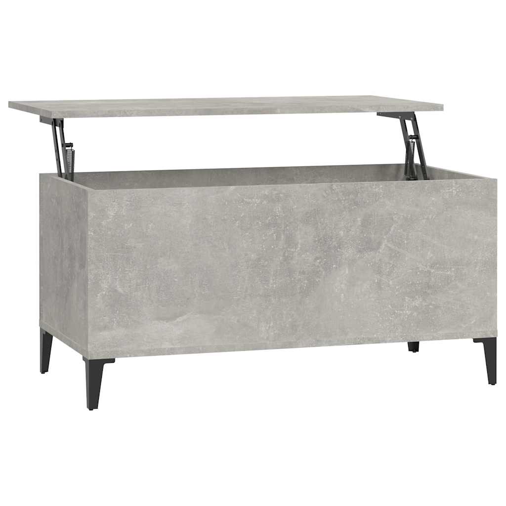 betonszürke szerelt fa dohányzóasztal 90x44,5x45 cm