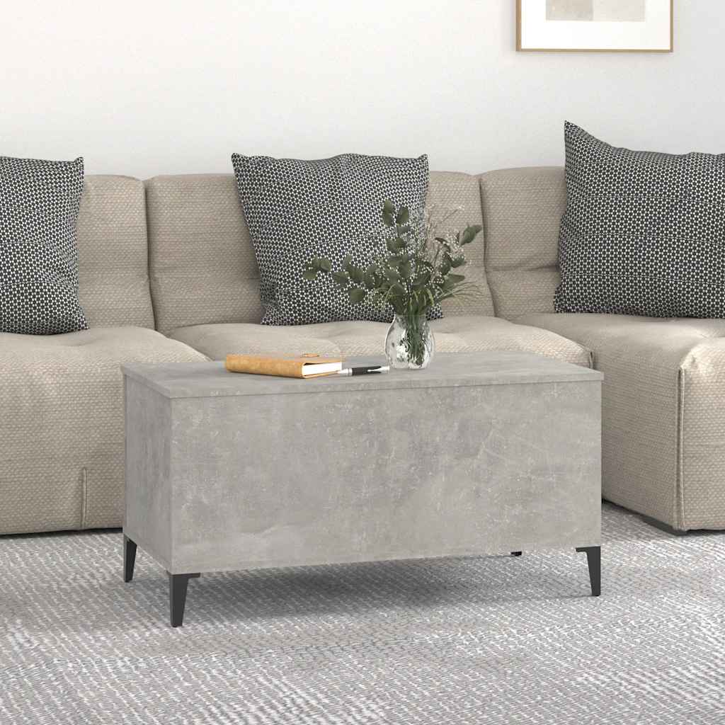 betonszürke szerelt fa dohányzóasztal 90x44,5x45 cm