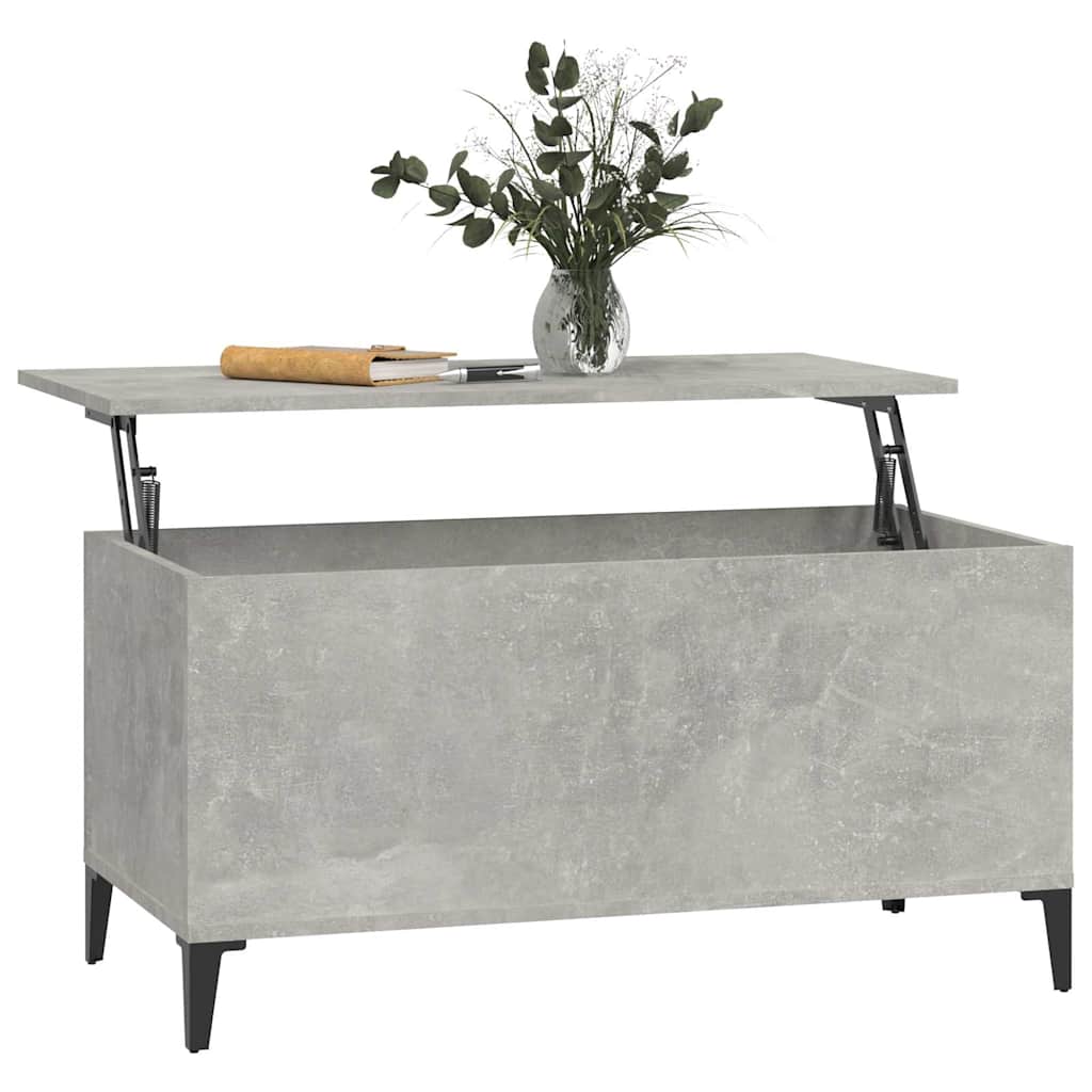 betonszürke szerelt fa dohányzóasztal 90x44,5x45 cm