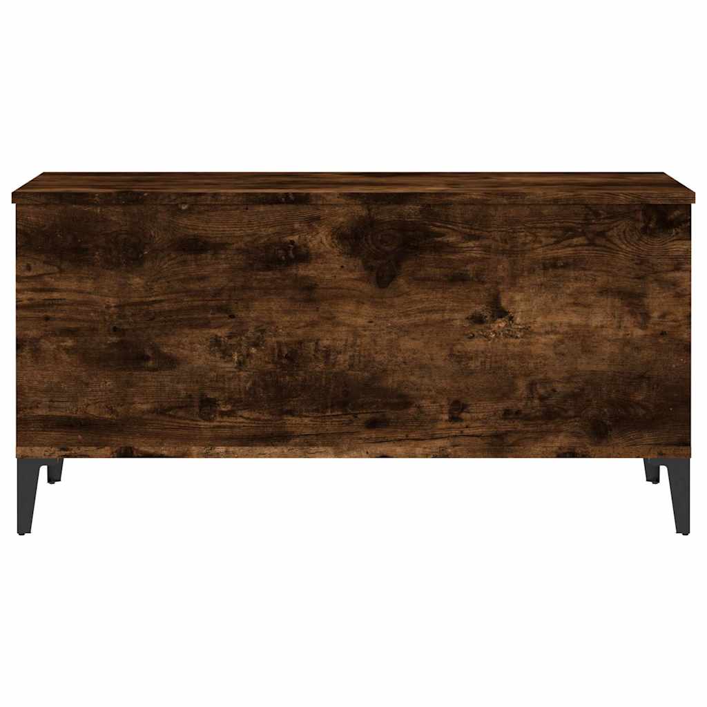 füstös tölgy színű szerelt fa dohányzóasztal 90 x 44,5 x 45 cm