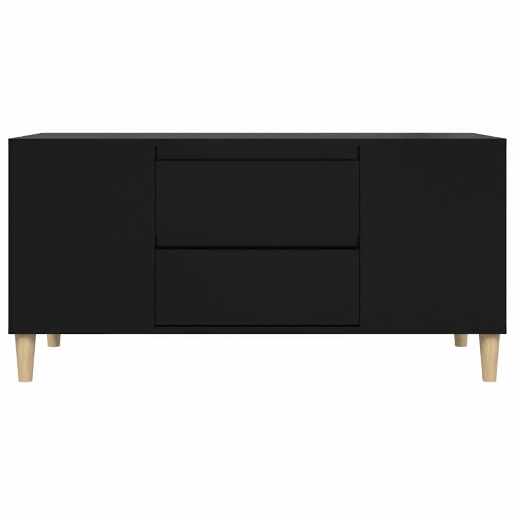 fekete szerelt fa TV-szekrény 102x44,5x50 cm