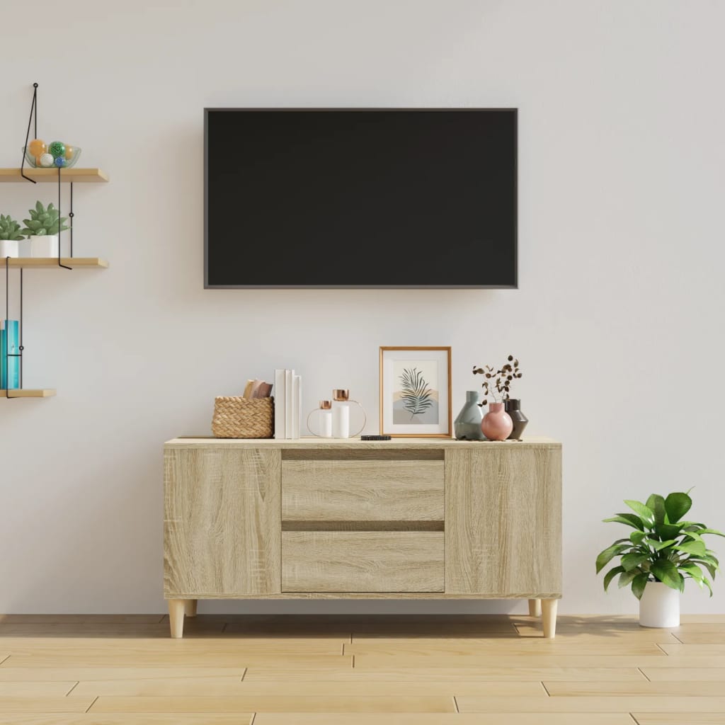 sonoma tölgy színű szerelt fa fali TV-szekrény 102x44,5x50 cm