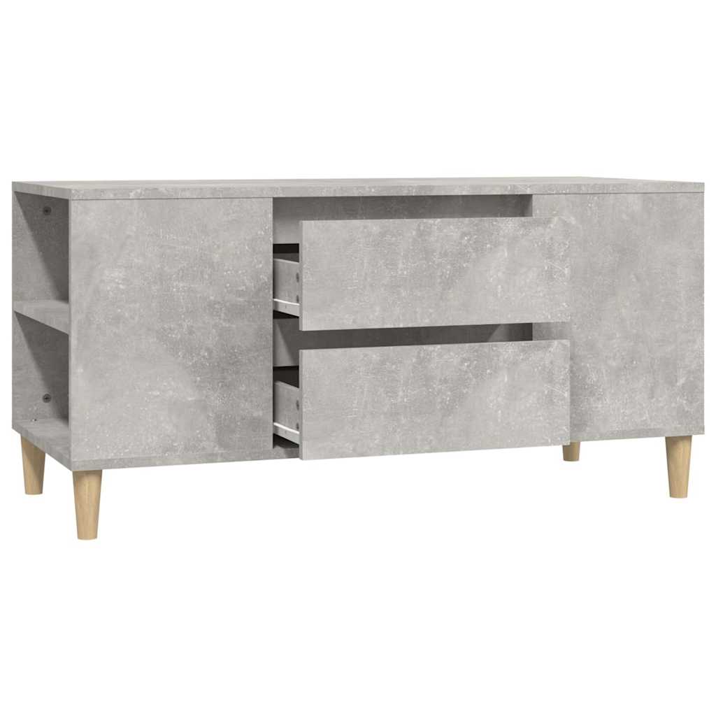 betonszürke szerelt fa TV-szekrény 102 x 44,5 x 50 cm