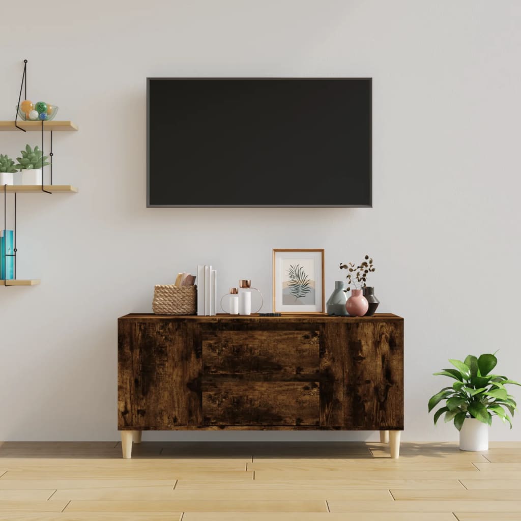 füstös tölgy színű szerelt fa TV-szekrény 102x44,5x50 cm