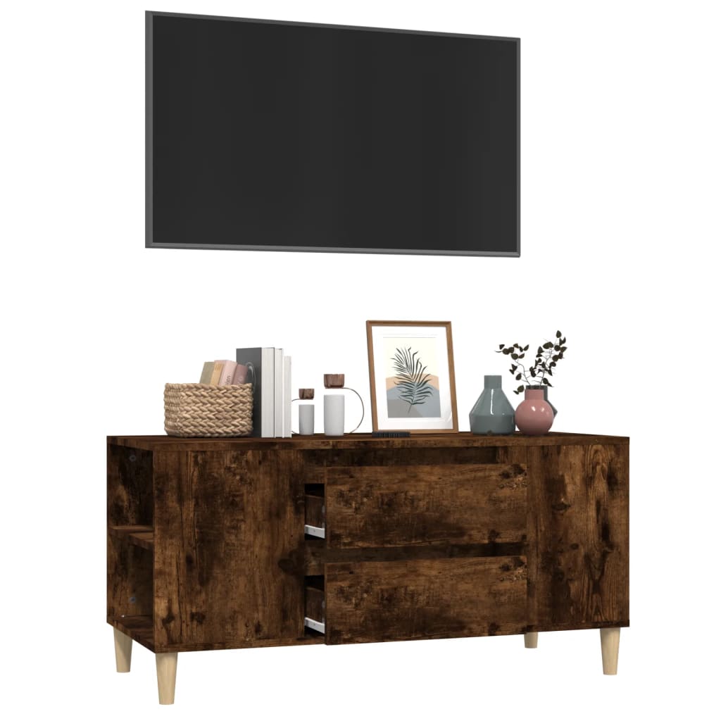 füstös tölgy színű szerelt fa TV-szekrény 102x44,5x50 cm
