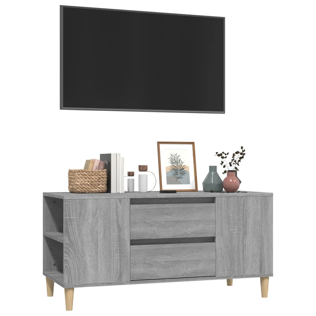 szürke sonoma színű szerelt fa TV-szekrény 102x44,5x50 cm
