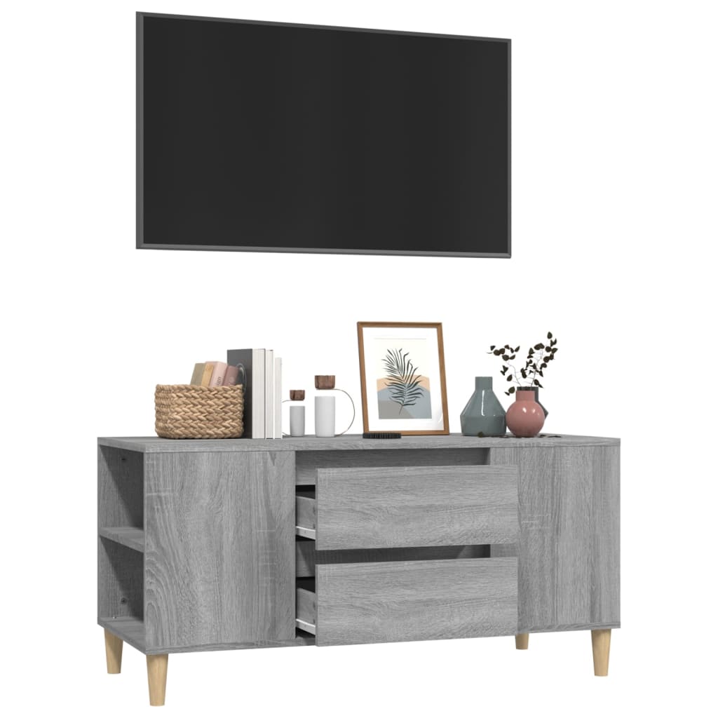 szürke sonoma színű szerelt fa TV-szekrény 102x44,5x50 cm