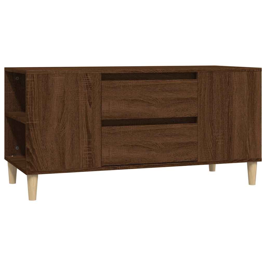 barna tölgy színű szerelt fa TV-szekrény 102x44,5x50 cm