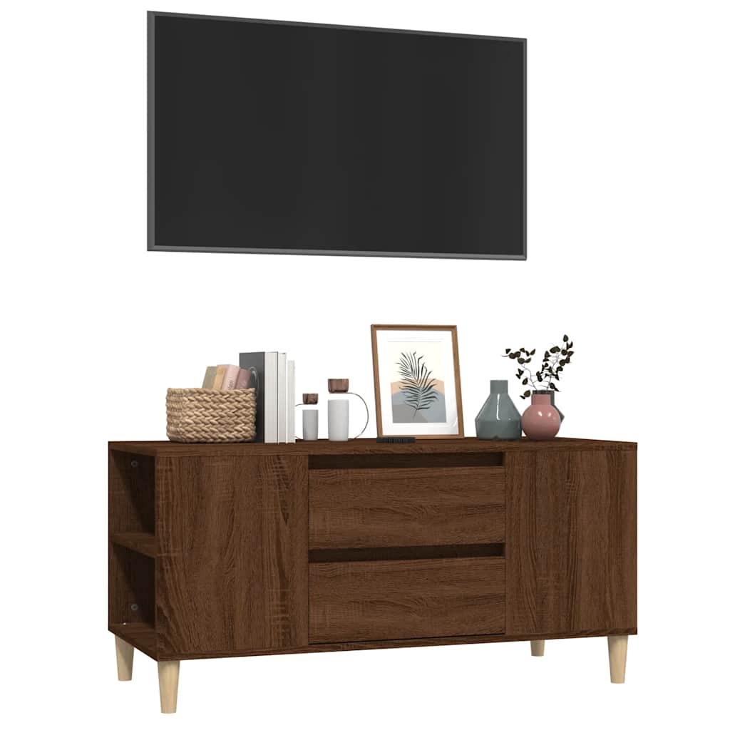 barna tölgy színű szerelt fa TV-szekrény 102x44,5x50 cm