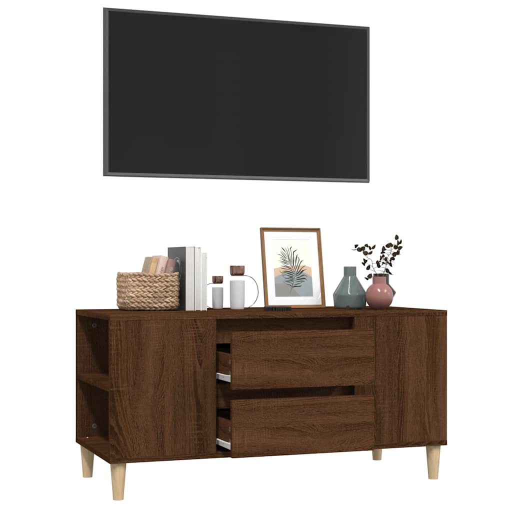 barna tölgy színű szerelt fa TV-szekrény 102x44,5x50 cm
